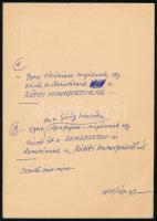 Szánthó Imre (1925-1998): Karikatúra, 1979. Tus, kollázs, jelzett, papírra ragasztva, papíron autogr...