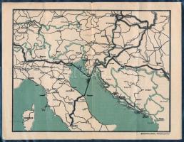 1910 Servizio di piroscafi-salone Venezia-Fiume ed Ancona-Fiume. Itinerario estivo 1910. Olasz nyelv...