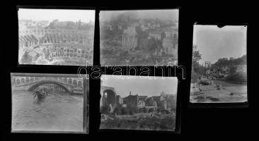 cca 1932 Olaszország, Kerny István (1879-1963) budapesti fotóművész hagyatékából 11 db vintage NEGAT...