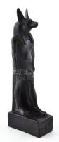 Anubisz szobor. Egyiptomi, jelzett műgyanta 30 cm