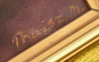 Thaisz Miklós (1944-): Virág csendélet. Olaj, karton, jelzett, keretben 39x28 cm