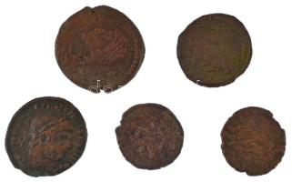 Római Birodalom 5db klf bronz érméből álló tétel T:VF,F Roman Empire 5pcs of diff bronze coin lot C:VF,F