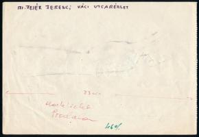 Fejér Ferenc (1951-): Váci utcarészlet. Ceruza, papír, jelzett a hátoldalán, 15,5x23 cm