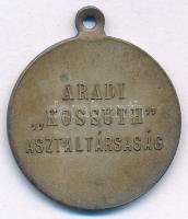 1909. "Aradi Kossuth Asztaltársaság" kétoldalas bronz emlékérem füllel (25mm) T:XF patina