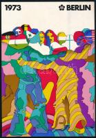 1973 Berlin, Világifjúsági Találkozó (VIT) kisplakát, 24x16,5 cm