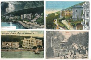 Abbazia, Opatija; - 4 db régi képeslap vegyes minőségbe, kettőn villamosokkal / 4 pre-1945 postcards in mixed quality, two with trams