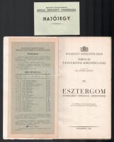 Esztergom (Dobogókő, Visegrád, Szentendre). Budapest székesfőváros iskolai tanulmányi kirándulásai 1...