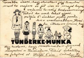 1934 Tündérke munka. Magyar Cserkészleány Szövetség kiadása / Hungarian girl scout art postcard s: Molnár Rozsi (EB)