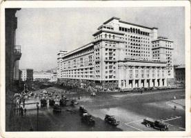 Moscow, Hotel Moscow / Moszkva szálló. Magyar-Szovjet Művelődési Társaság kiadása + "1948 A Szovjet Film ünnepe" bélyeg (EK)