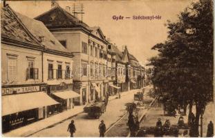 1919 Győr, Széchenyi tér, piac, Simonyi Ferenc üzlete. Vasúti levelezőlapárusítás 481. (fl)