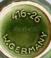 Német iparművész geometrikus mintás díszváza mázas kerámia . Kézzel festett, jelzett, hibátlan 26 cm