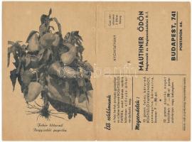 Fehér bőtermő bogyiszlói paprika. Mauthner Ödön magtermelő és magkereskedő kihajtható 2-részes reklá...