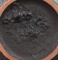 Retro díszváza kétféle mázzal. Német iparművész mázas kerámia . Kézzel festett, jelzett, hibátlan 26...