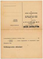 Malatinszky Dezső tervező, építő és vállalkozó kihajtható 2-részes reklámlapja. Budapest IX. Ráday u...