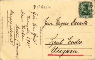 1907 Szczecin, Stettin; Hafenansicht / port, steamships (EB)