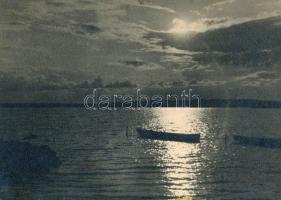 cca 1950 Gárdony, németül feliratozott, aláírt, vintage fotóművészeti alkotás, ezüst zselatinos fotópapíron, 12x16,6 cm