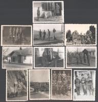 cca 1940 Vélhetően az erdélyi bevonulás idején készült felvételek katonákról, 11 db vintage fotó egy szegedi család hagyatékából, 6x8,5 cm