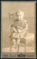 cca 1920 Kecskemét, Stolp Ernő fényképész műtermében készült, keményhátú vintage fotó, 10,4x6,4 cm
