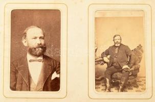 cca 1860-1880 Antik családi fotóalbum, sok 1860 körüli fotóval (!), összesen: 77 keményhátú fotóval,...