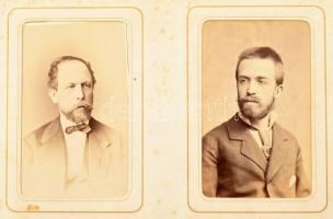 cca 1860-1880 Antik családi fotóalbum, sok 1860 körüli fotóval (!), összesen: 77 keményhátú fotóval,...