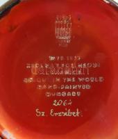 Zsolnay eozin és ökörvérmázas váza virág díszítéssel. Kézzel festett, jelzett, hibátlan 28 cm