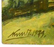 Kun István (1908-1980): Erdélyi utca, 1979. Olaj, farost. Jelezve balra lent. 30x20 cm