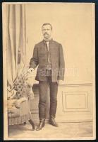 cca 1860 Szeged, Mayer és Bietler fényképírók műtermében készült, keményhátú vintage fotó, felirata szerint Váradi Ignáczot ábrázolja, 9,5x6,3 cm