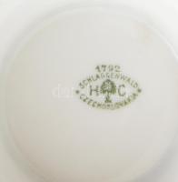 3 darab aranyszélű cseh (Schlaggenwald, tejkiöntő m: 19 és cukortartó m: 15 cm) és német (Schumann B...