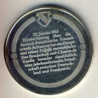 Németország DN "Német-francia barátság" Ag 31,5g emlékérem T:PP