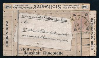 cca 1910 Stollwerck csokoládés doboz 9x6 cm