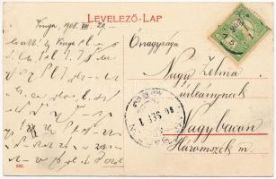 1908 Vinga, templom, Szentháromság szobor, Rothmüller Miklós üzlete. Nagybaczoni Nagy Vilmos levele ...