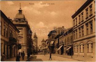 Kassa, Kosice; Kossuth Lajos utca, üzletek. László Béla kiadása / street view, shops
