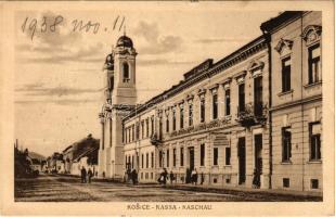 1938 Kassa, Kosice; utca / street view + 1938 Kassa visszatért So. Stpl. (EK)