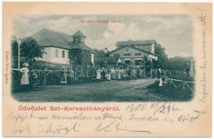 1900 Szentkeresztbánya, Vlahita Noua, Minele Lueta (Lucta) (Szentegyháza, Vlahita); Fő tér. Siska Ignác kiadása / main square