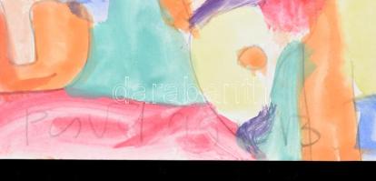 Csepeli Németh Miklós (1934-2012): Színes portrék, 1999. Akvarell, papír, jelzett. 15,5x38 cm