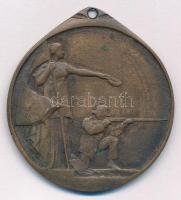 1943. Soproni Munkahét - 1943. bronz emlékérem füllel (48mm) T:XF,VF patina