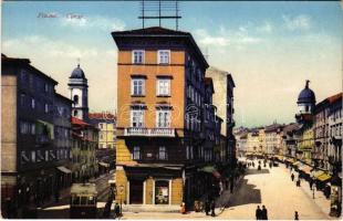 Fiume, Rijeka; Corso / street view, tram