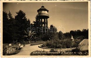 1940 Kolozsvár, Cluj; Gradina Botanica. Sectiunea sistematica si castelul de apa / Botanikus kert / botanical garden + 1940 Kolozsvár visszatért So. Stpl. (EK)