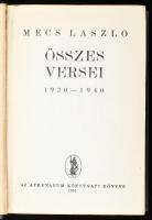 Mécs László összes versei 1920-1940. Számozott, 1841. számú és a szerző, Mécs László (1895-1978) köl...