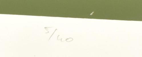 Farkas Ádám (1944-): Csendes dombok, 1982. Szitanyomat, papír, jelzett, számozott (5/40). Kartonra k...