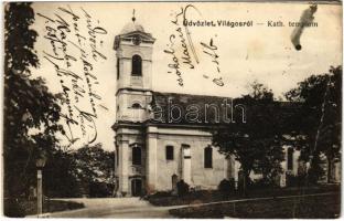 1919 Világos, Siria; Németvilágosi római katolikus templom. Kerpel Izsó kiadása / Roman Catholic church (EB)