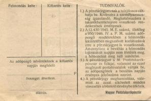 1946. 10.000AP pénztárjegy T:II/III+
