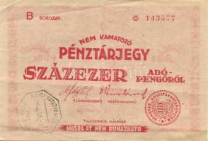 1946. 100.000AP pénztárjegy T:II/III+