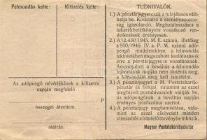 1946. 100.000AP pénztárjegy T:II/III+