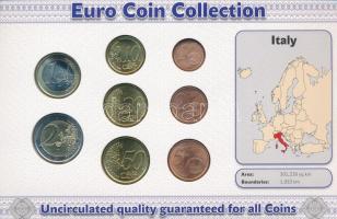 Olaszország 2002-2010. 1c-2E (8xklf) forgalmi összeállítás "The Euro Coins of Italy" karto...