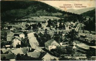 1933 Csucsa, Ciucea; község látképe vasúttal / vederea comunei / railway station (gyűrődés / crease)