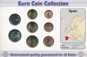 Spanyolország 2005-2012. 1c-2E (8xklf) forgalmi összeállítás "The Euro Coins of Spain" kar...