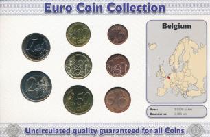 Belgium 2004-2012. 1c-2E (8xklf) forgalmi összeállítás "The Euro Coins of Belgium" karton ...