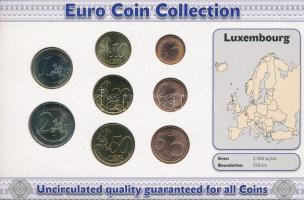 Luxemburg 2002-2007. 1c-2E (8xklf) forgalmi összeállítás "The Euro Coins of Luxemburg" kar...