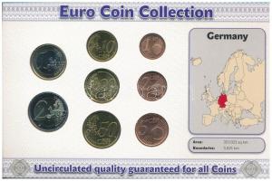 Németország 2006-2013. 1c-2E (8xklf) forgalmi összeállítás "The Euro Coins of Germany" kar...